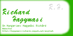 richard hagymasi business card